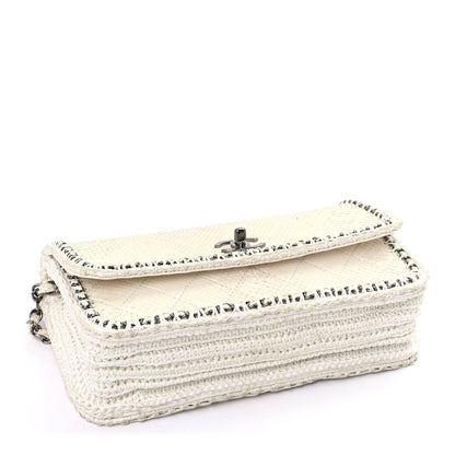 Chanel Snakeskin Crochet Quilted Flap Bag Beige 3 of 8