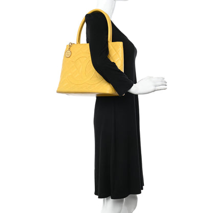 Chanel Caviar Quilted Medallion Tote Yellow 2 of 12