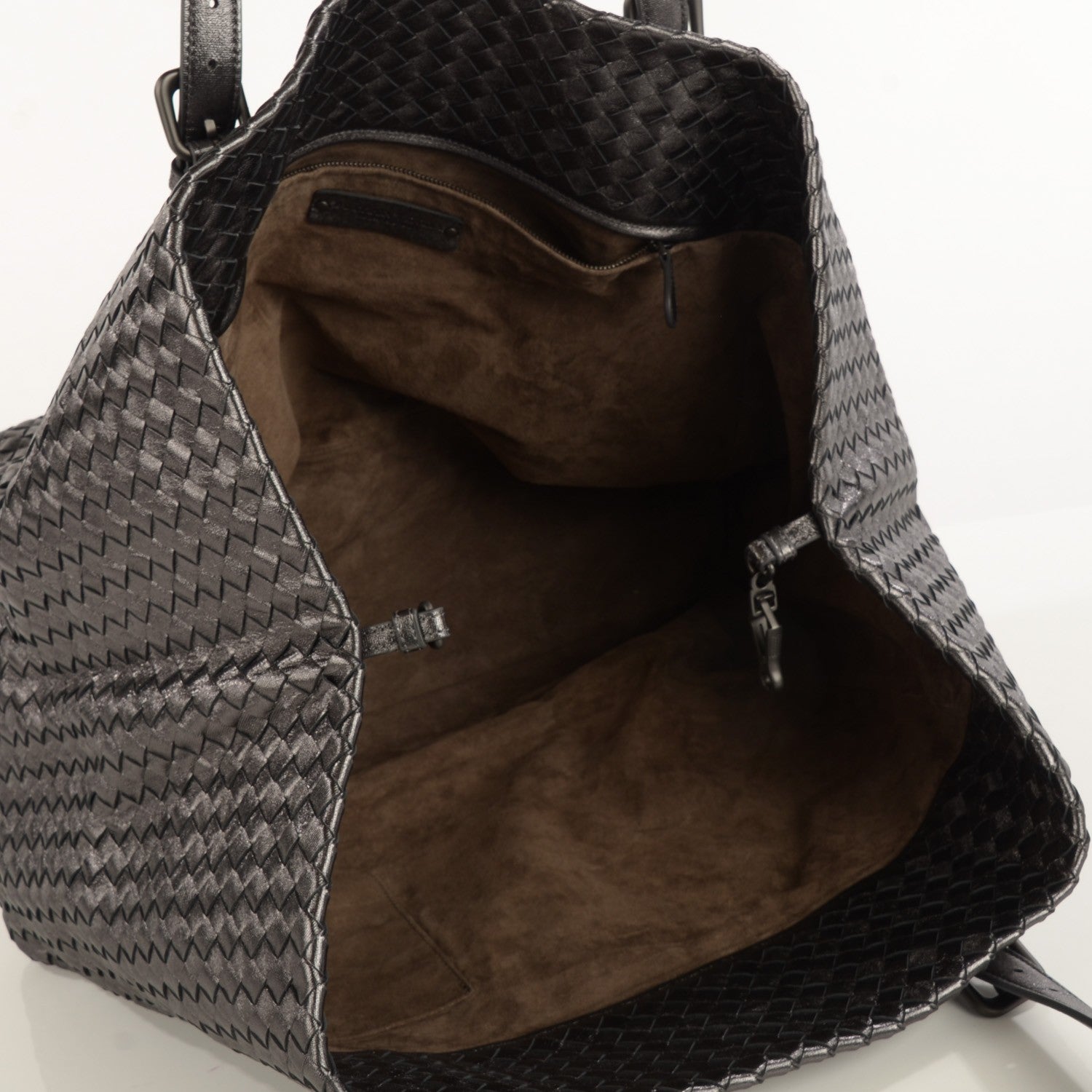 Bottega Veneta Grosgrain Intrecciato Large Seamless Tote Argento 5 of 8