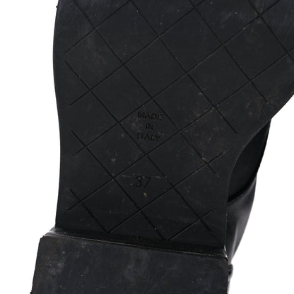 Chanel Lambskin Quilted Lace Up Combat Boots 37 Black 6 of 12