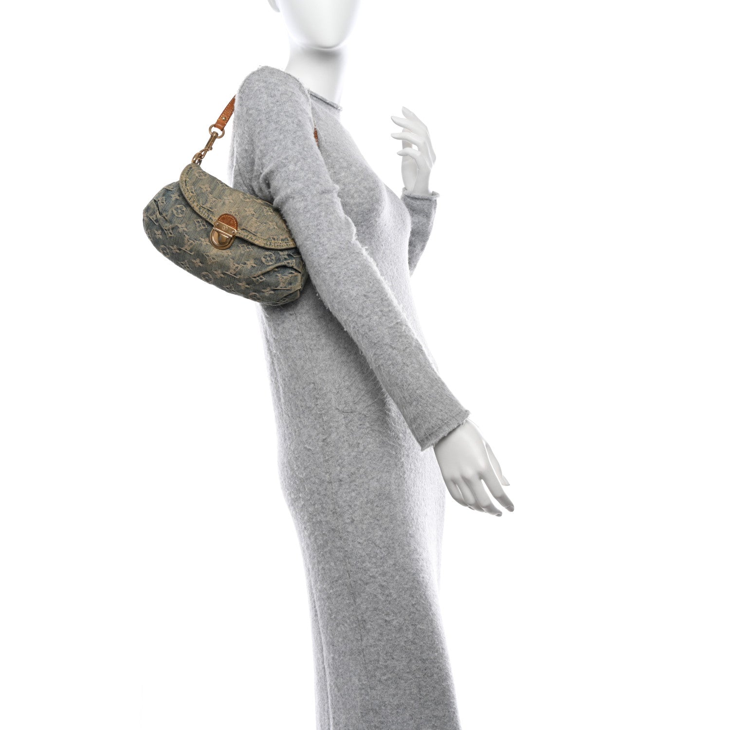 Louis Vuitton Monogram Denim Mini Pleaty Blue 2 of 13