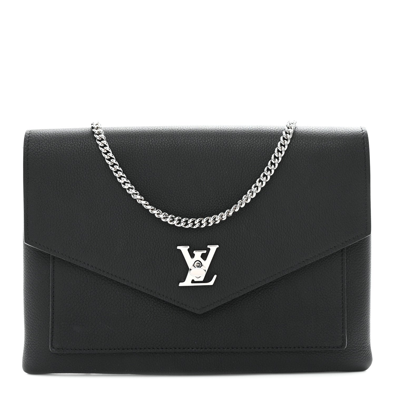 Louis Vuitton Soft Calfskin My Lockme Chain Pochette Black 2 of 17