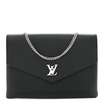 Louis Vuitton Soft Calfskin My Lockme Chain Pochette Black 2 of 17
