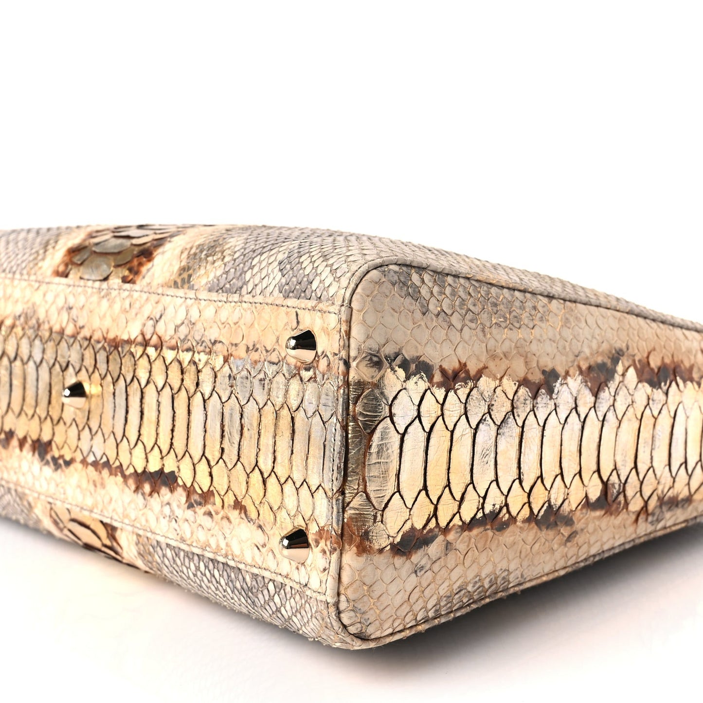 Snakeskin Large Lady Dior Beige