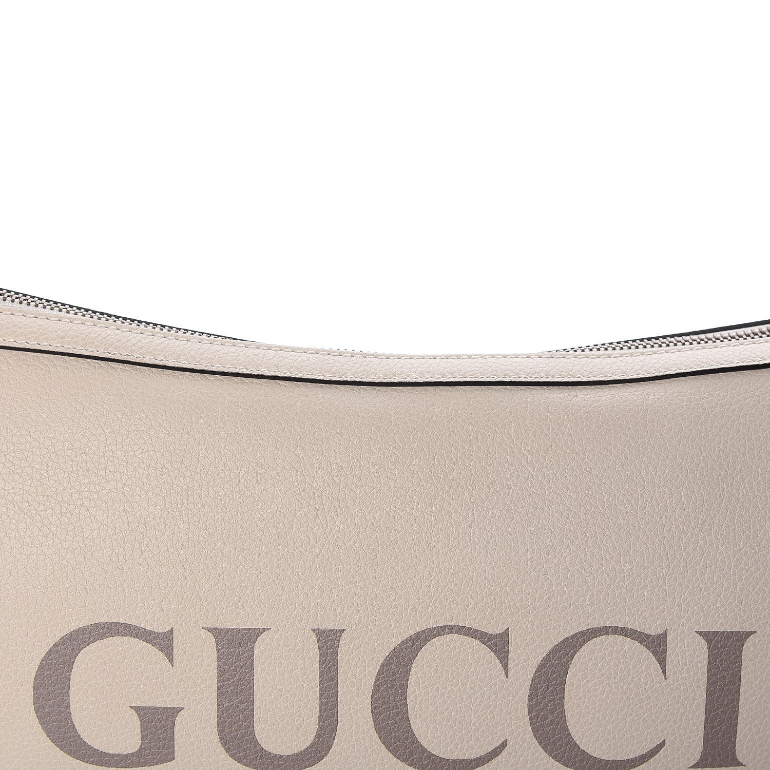 Gucci Grained Calfskin Logo Half Moon Hobo White 10 of 10