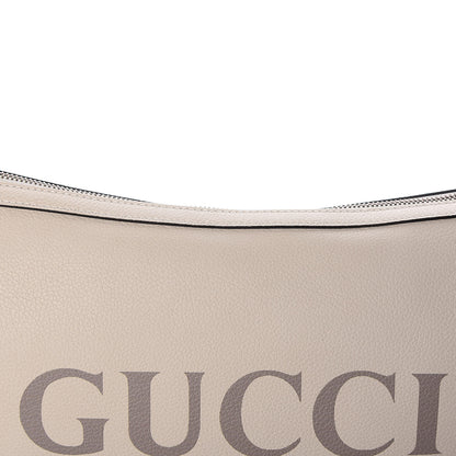 Gucci Grained Calfskin Logo Half Moon Hobo White 10 of 10