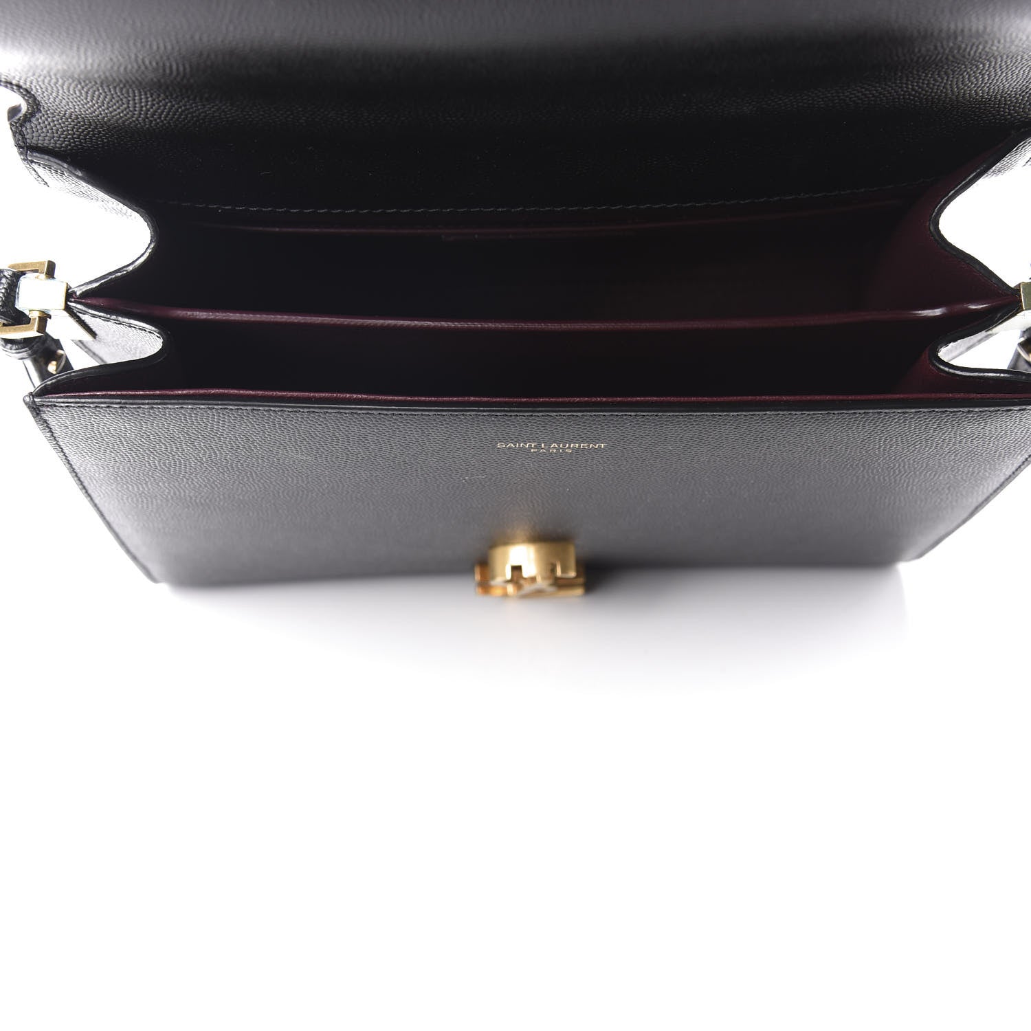 Saint Laurent Grain de Poudre Medium Classic Monogram Cassandra Top Handle Black Rouge Legion 6 of 11