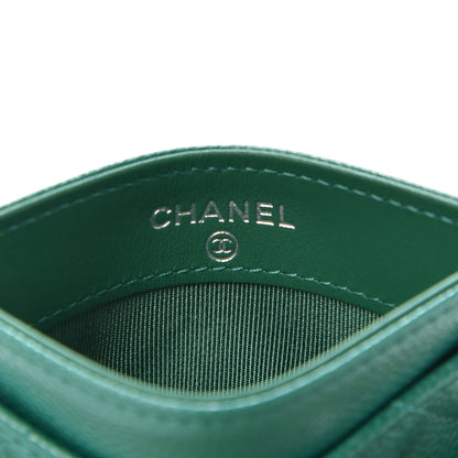 Chanel Caviar Quilted Card Holder Green 5 of 8