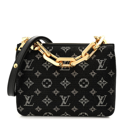 Louis Vuitton Satin Beaded Embroidered Monogram Coussin BB Black 1 of 11