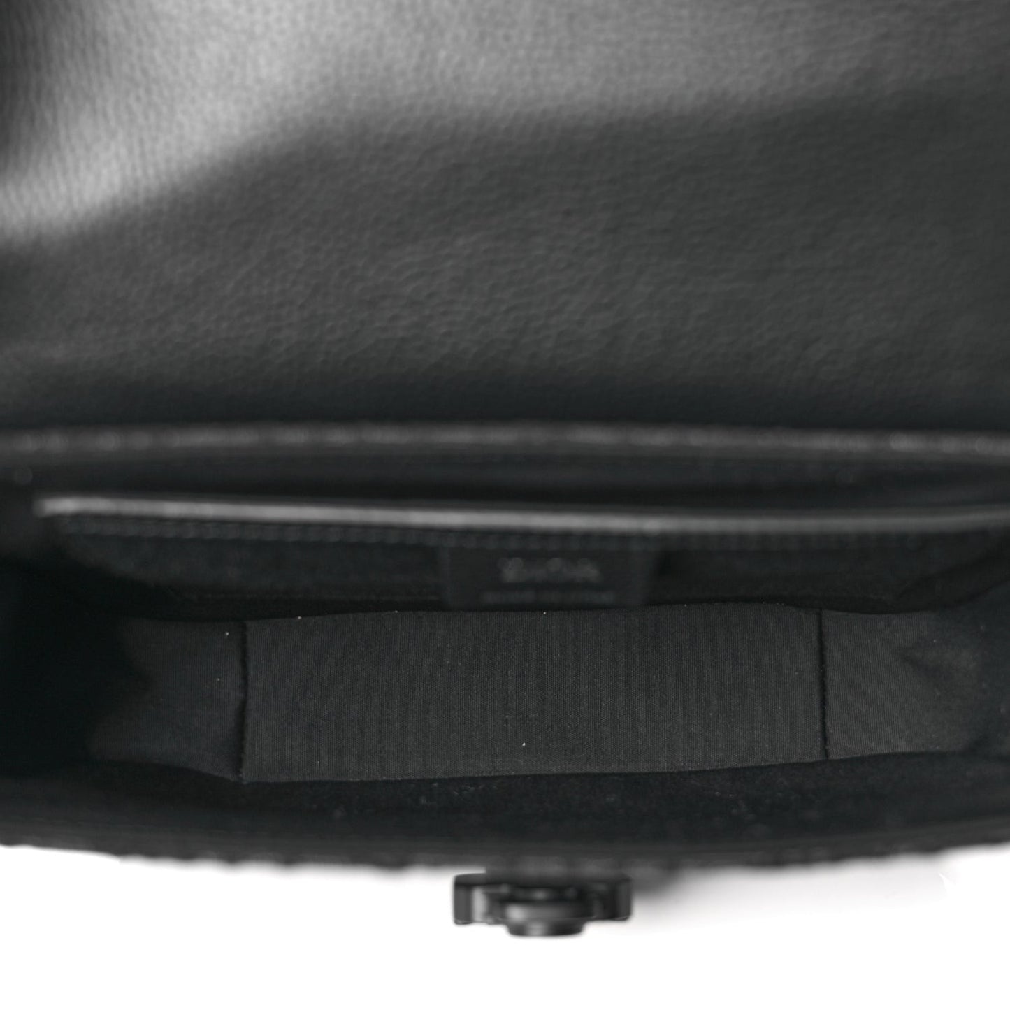 Oblique Jacquard Grained Calfskin Small Saddle Messenger Bag Black Oblique Monogram