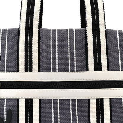 Chanel Striped Canvas CC Tote Blue White Black 8 of 19