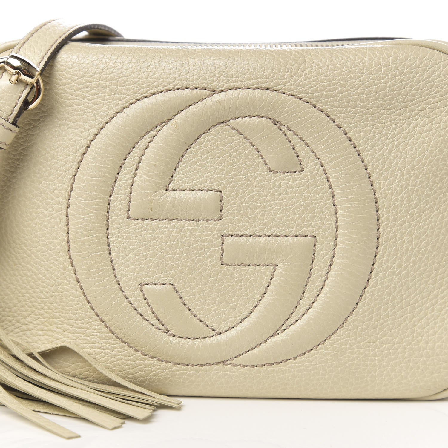 Gucci Pebbled Calfskin Small Soho Disco Bag Off White 10 of 10