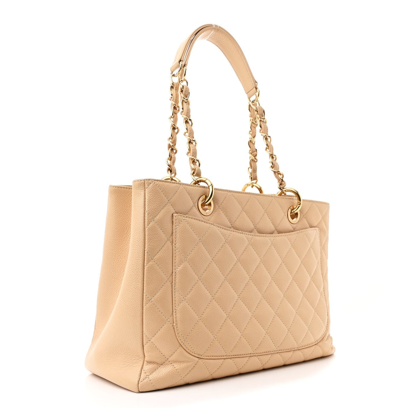 Caviar Quilted Grand Shopping Tote GST Beige Clair