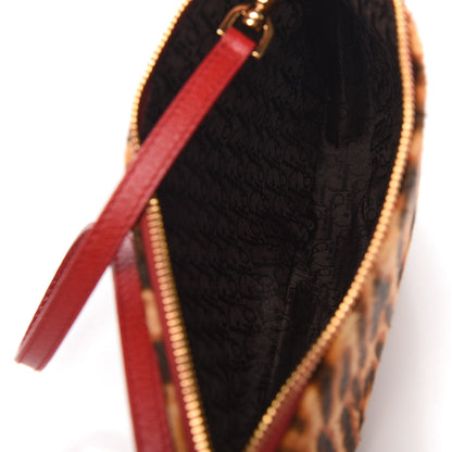 Christian Dior Pony Hair Leopard Mini Saddle Bag Red 5 of 10