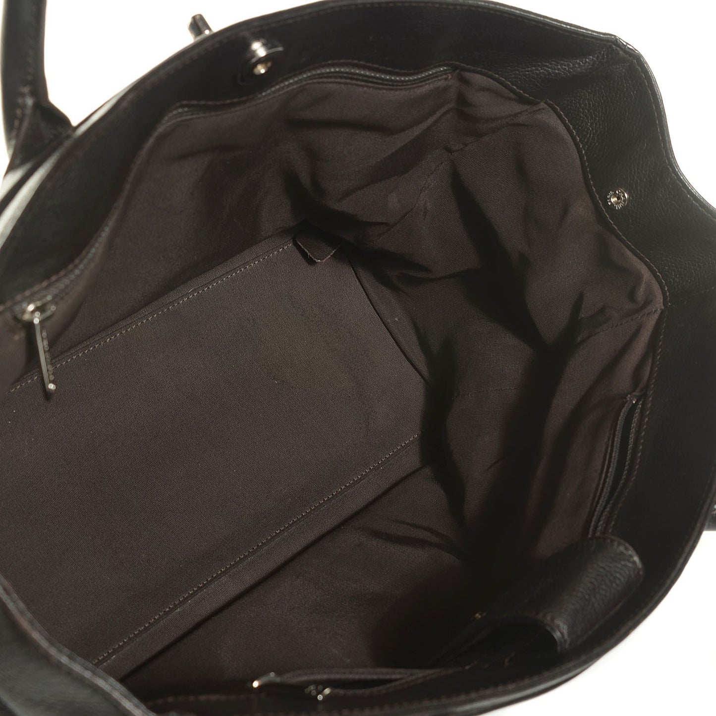 Calfskin Cerf Executive Shopper Tote Dark Brown