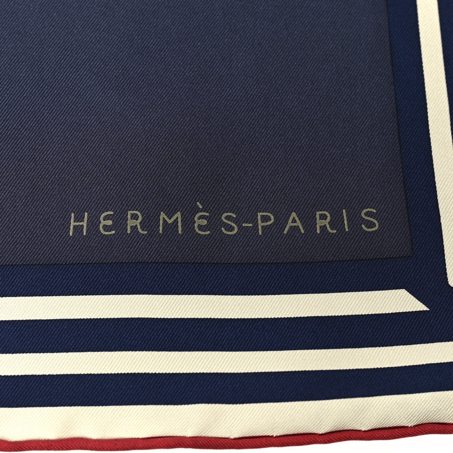 Hermes Silk 18-3-7 Scarf 90 Creme Marine Rose Vif 4 of 5