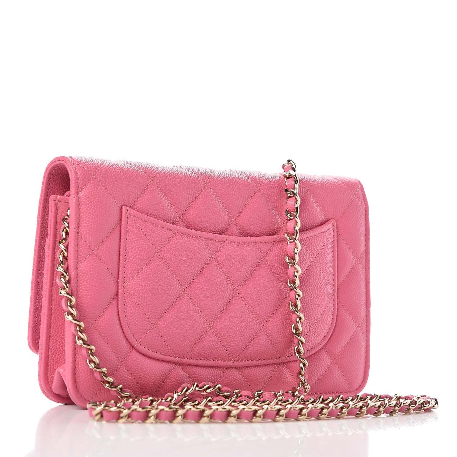 Chanel Caviar Quilted Wallet on Chain WOC Pink 3 of 9