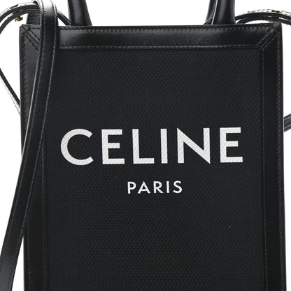 Celine Canvas Calfskin Mini Vertical Cabas Black 6 of 8