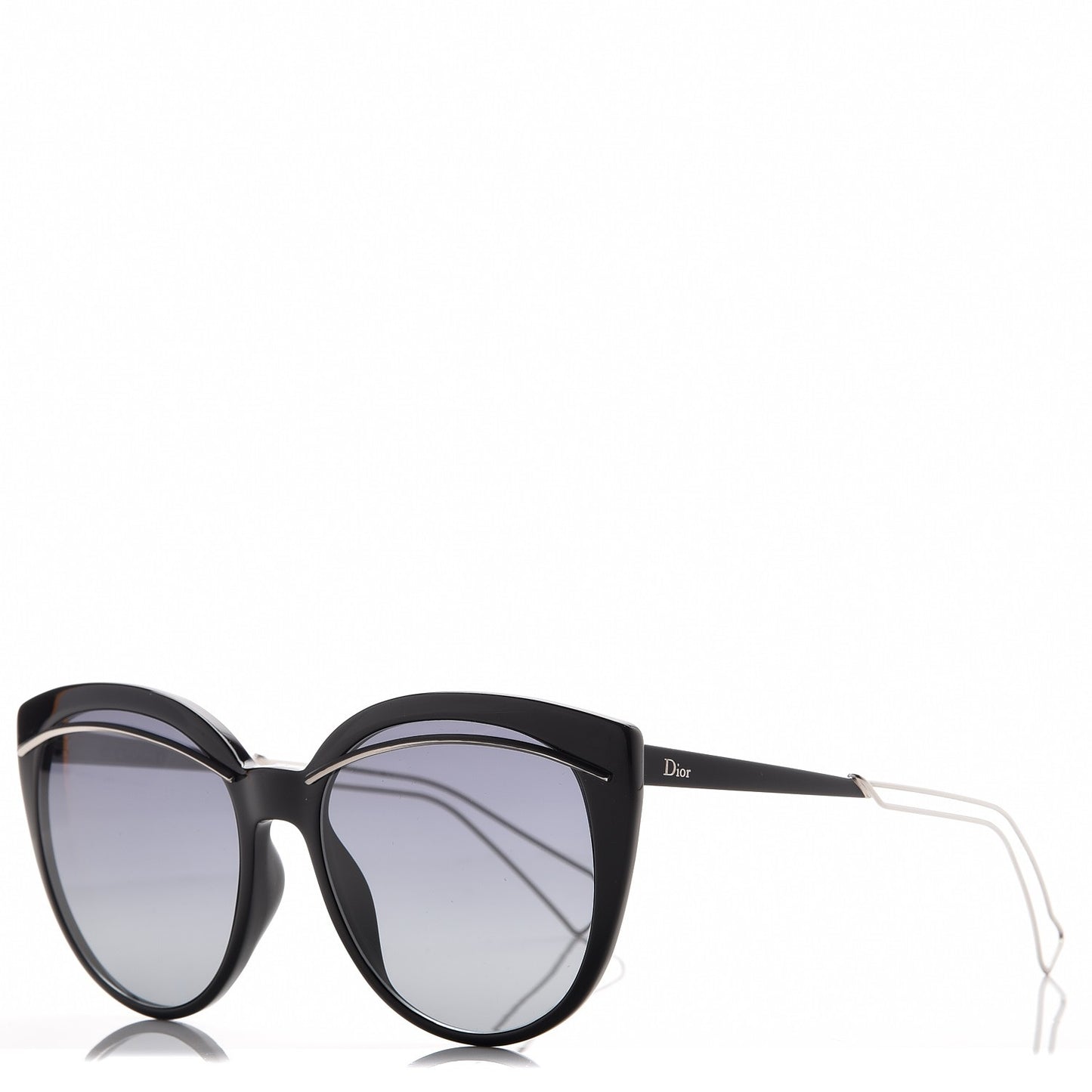 Cat Eye Liner Sunglasses Black Gray
