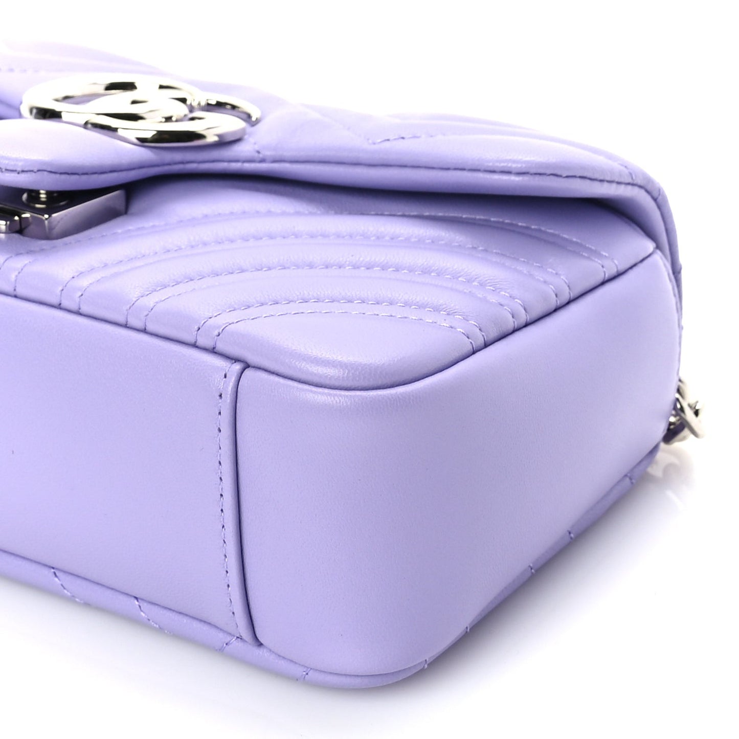 Lambskin Matelasse Small GG Marmont Shoulder Bag Lilac