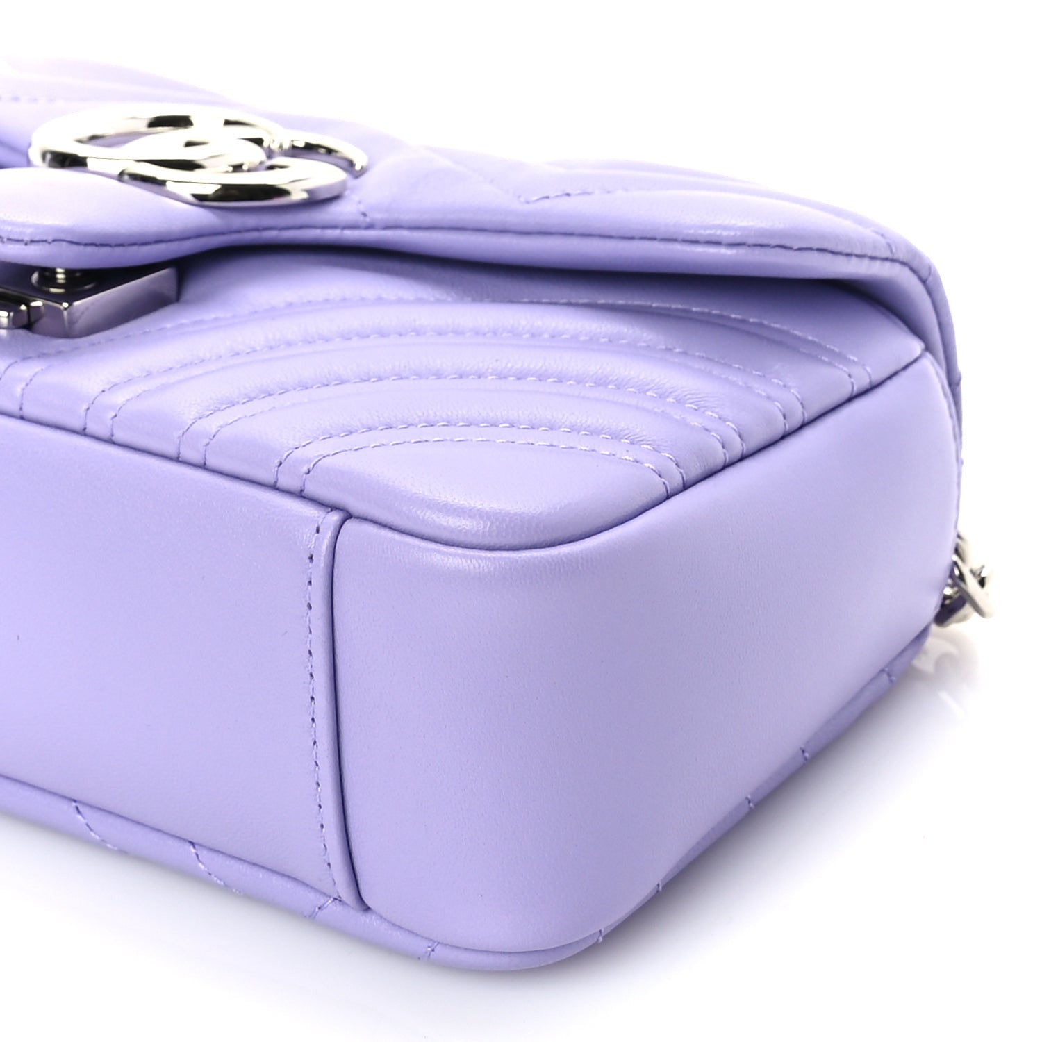 Gucci Lambskin Matelasse Small GG Marmont Shoulder Bag Lilac 8 of 8