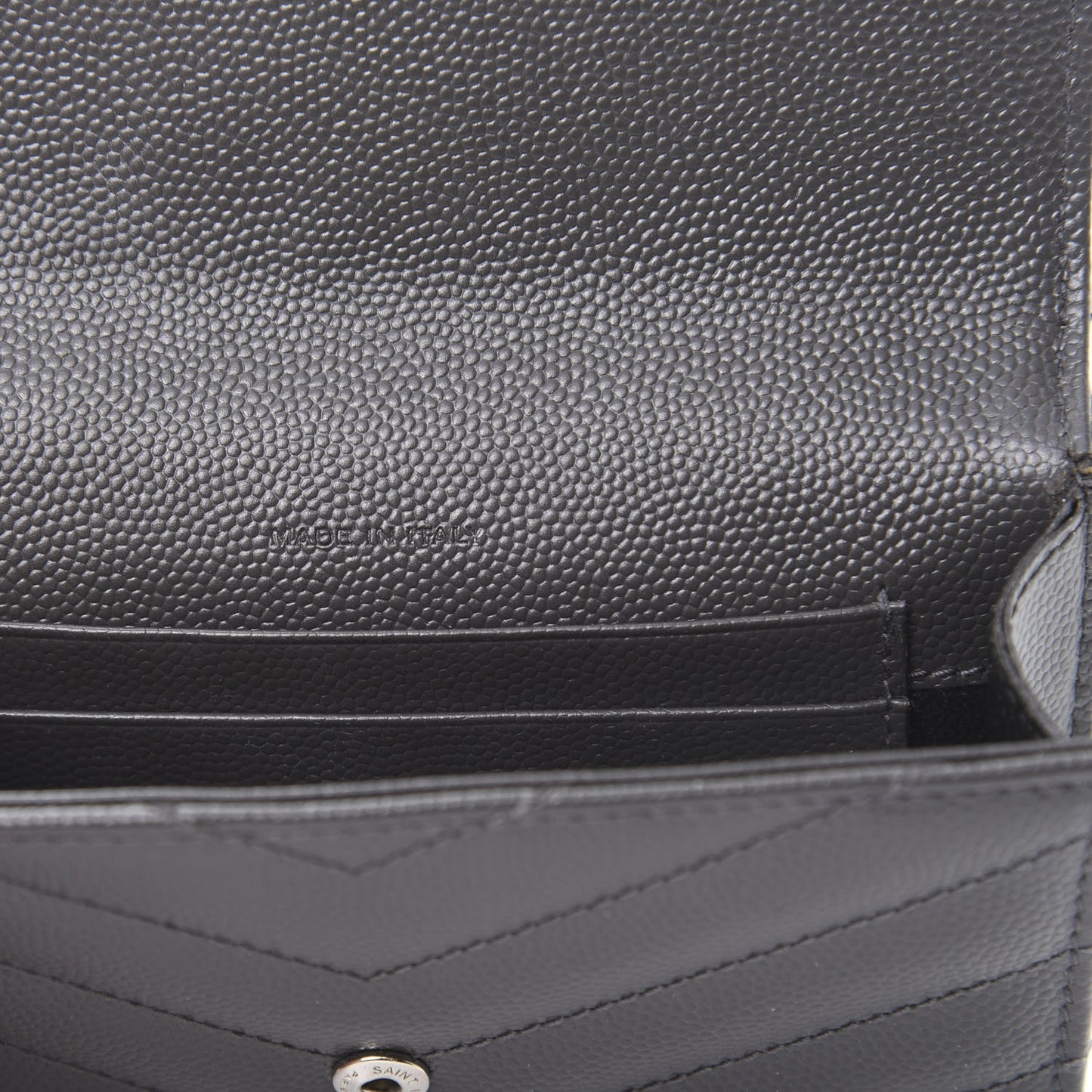 Grain De Poudre Matelasse Chevron Small Monogram Envelope Wallet Coal