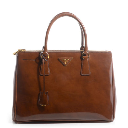 Prada Spazzolato Double Zip Medium Tote Tobacco Fume 1 of 9