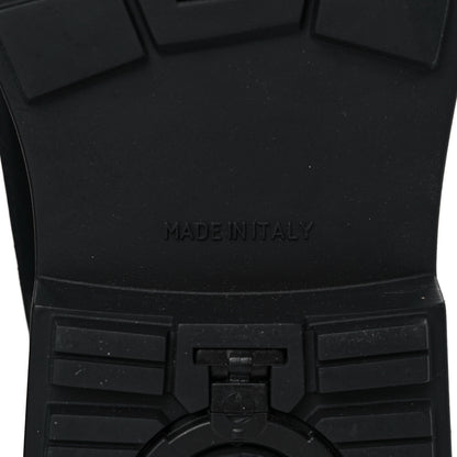 Chanel Calfskin Shearling CC Lace Up Boots 36.5 Black 6 of 9