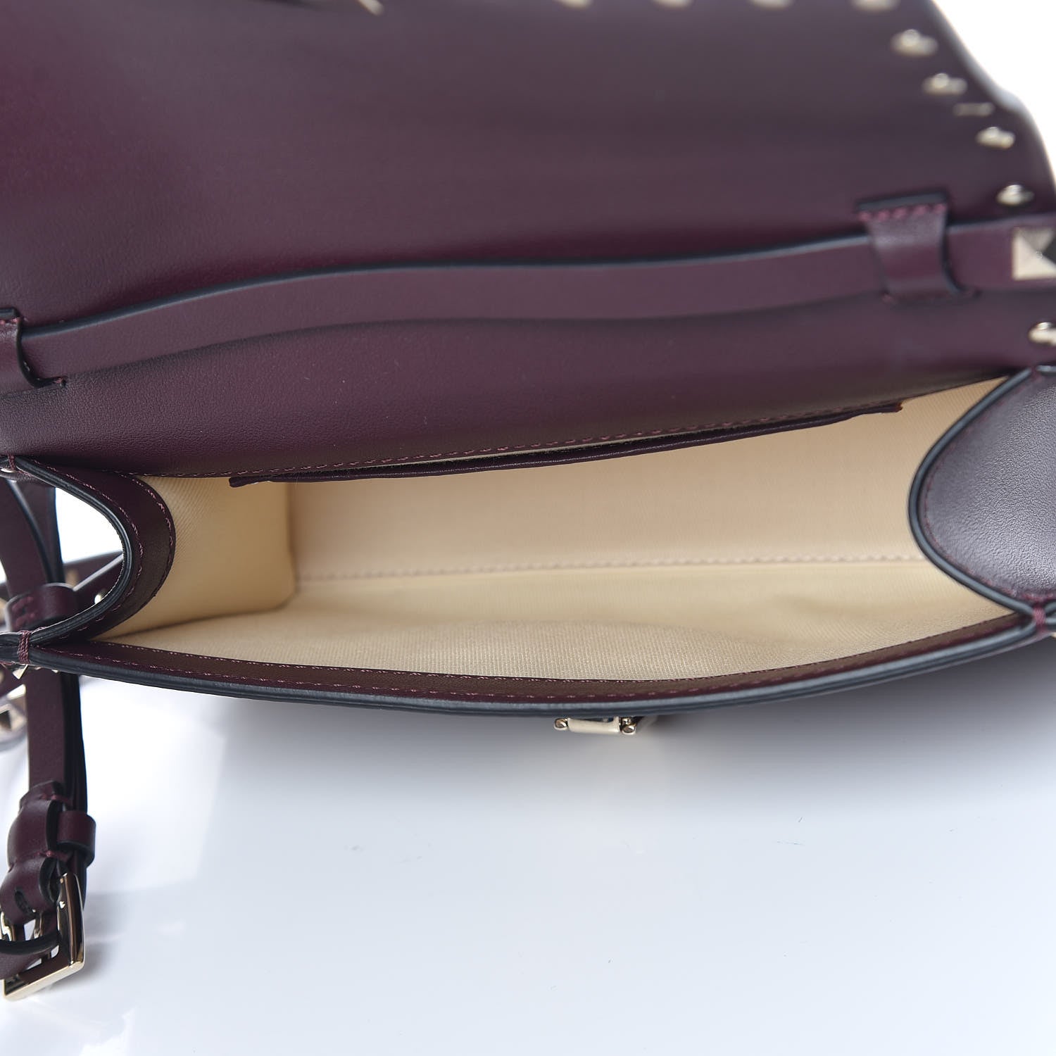 Valentino Garavani Vitello Medium Rockstud Flip Lock Crossbody Bag Rubin 7 of 8