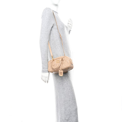 Miu Miu Nappa Matelasse Regular Arcadie Top Handle Bag Sabbia 3 of 9