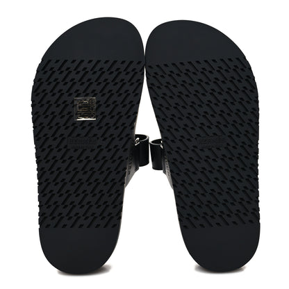 Hermes Calfskin Womens Chypre Sandals 35 Black 5 of 9