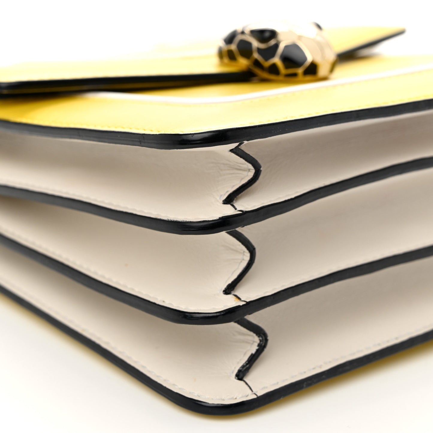 Calfskin Serpenti Forever Top Handle Yellow White