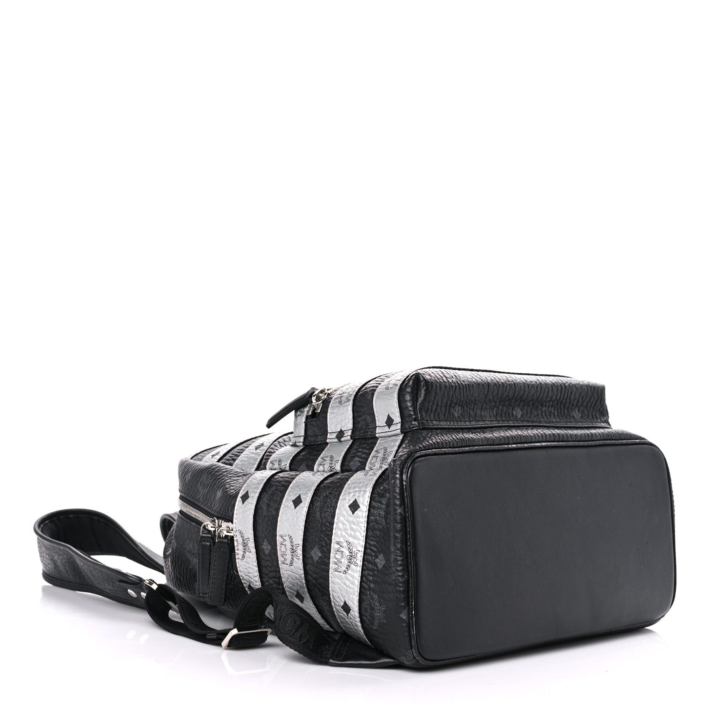 Metallic Visetos Striped Medium Stark Backpack Silver Black