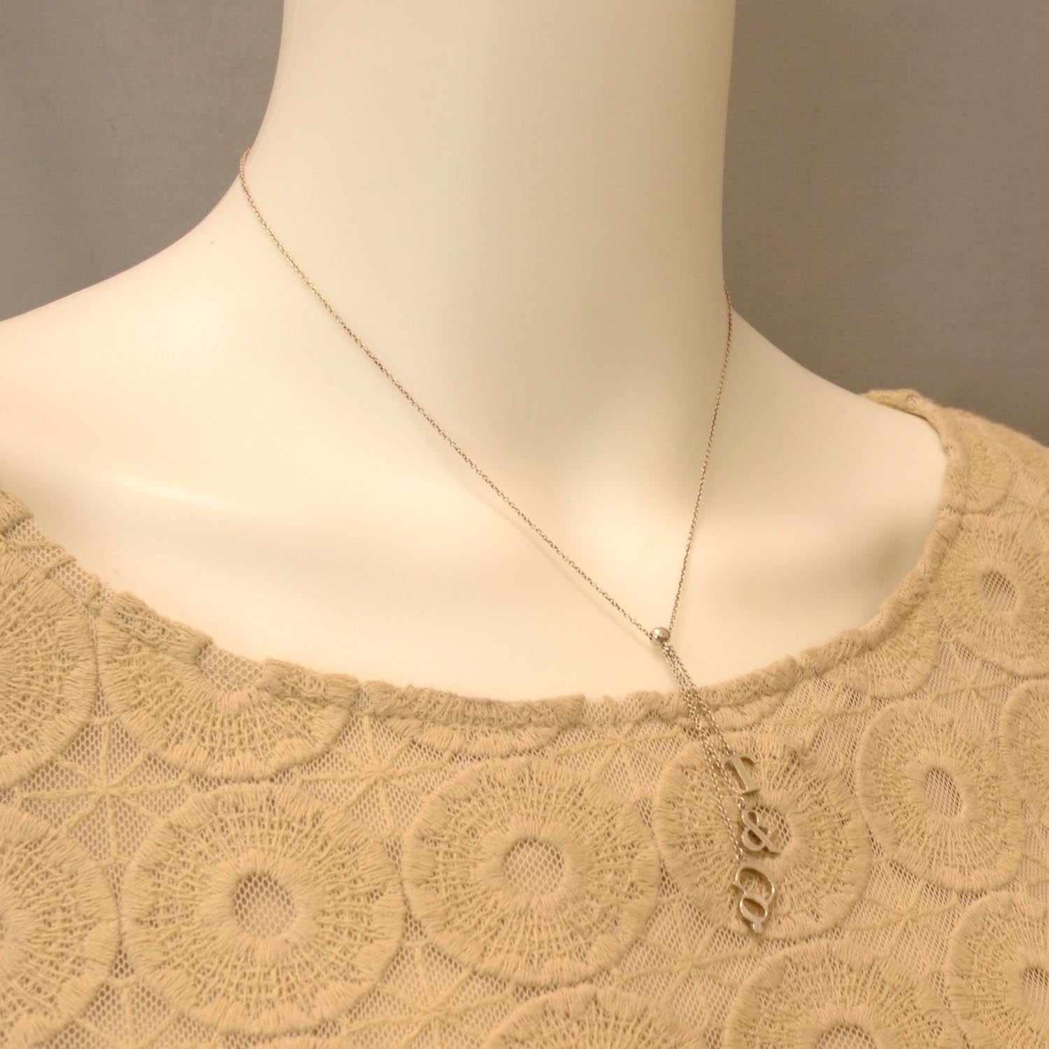 Tiffany Sterling Silver Letters Lariat Necklace 2 of 4