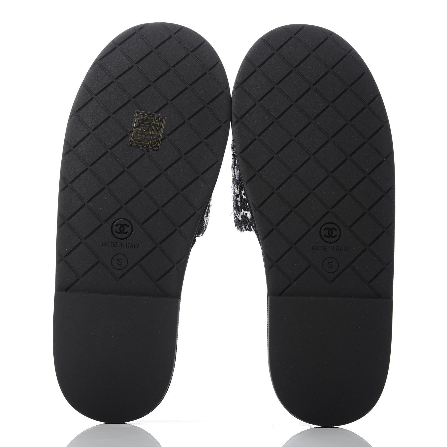 Chanel Tweed CC Flat Mules S Black 5 of 10