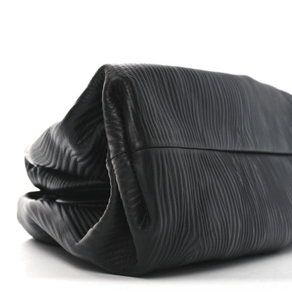 Bottega Veneta Bark Calfskin Embossed The Pouch Oversized Clutch Black 7 of 7