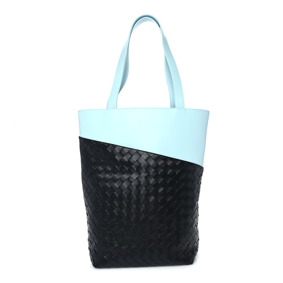 Bottega Veneta Nappa Intrecciato North South Tote Black Blue 1 of 8