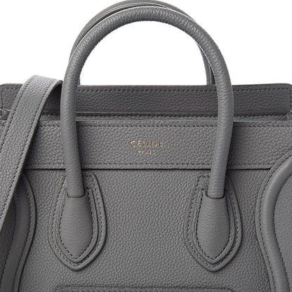 Celine Drummed Calfskin Nano Luggage Kohl 12 of 12