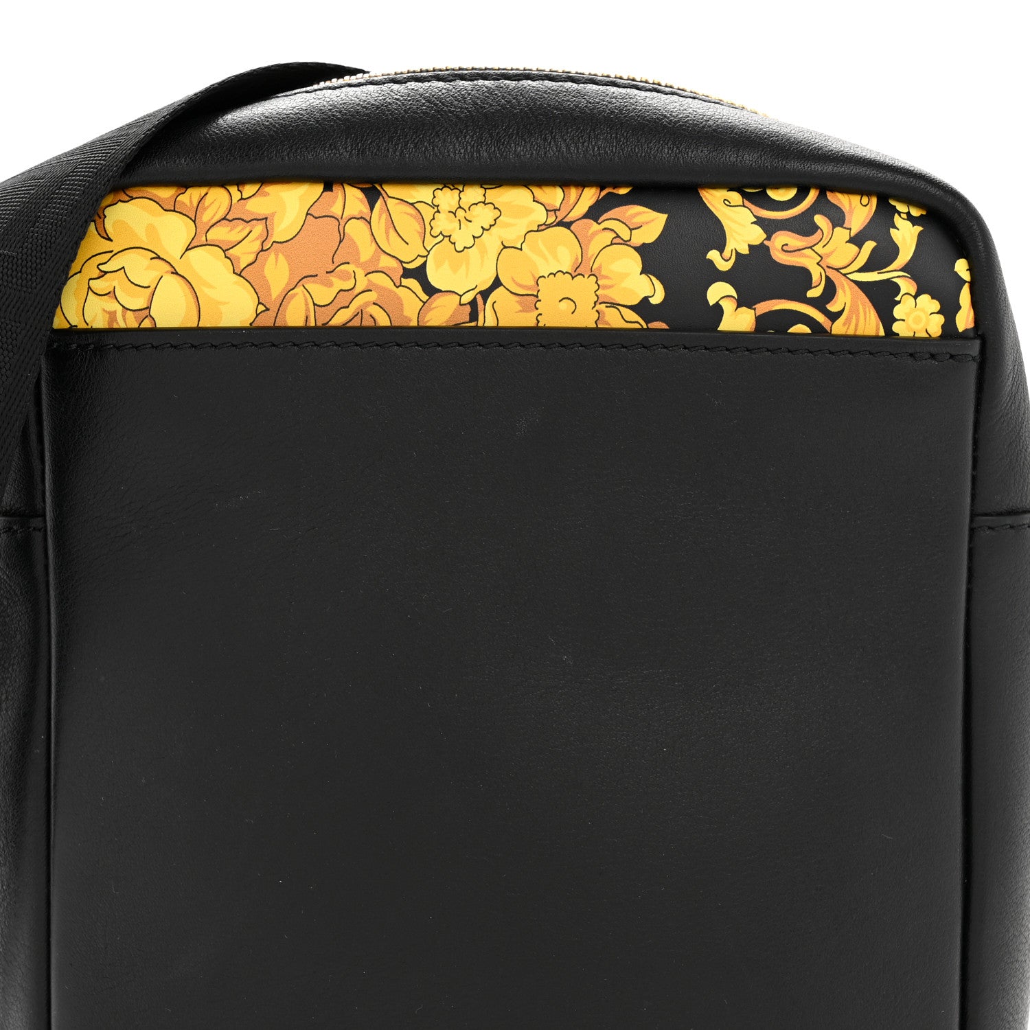 Versace Calfskin Baroque Logo Messenger Bag Black 7 of 11