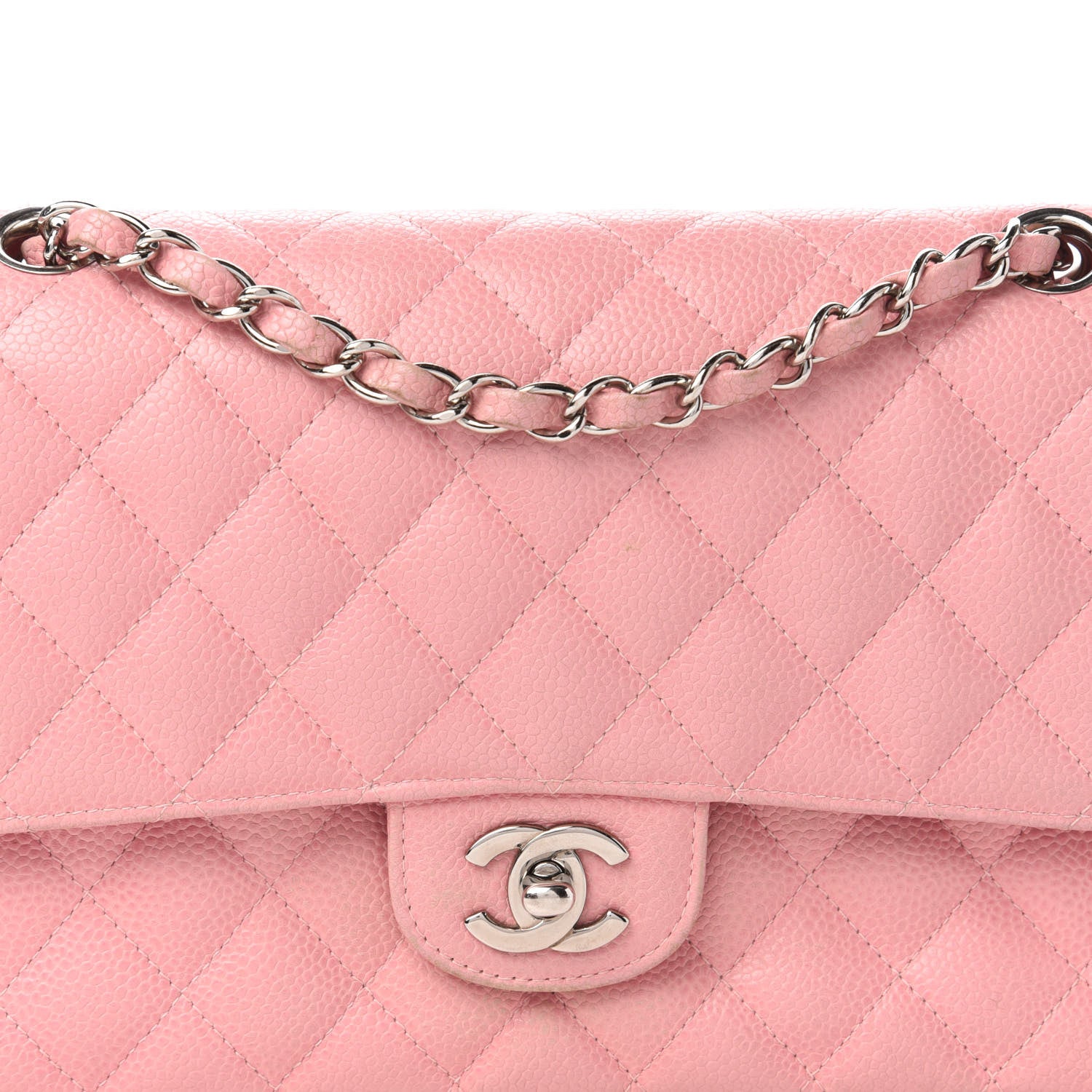 Chanel Caviar Quilted Medium Double Flap Pink 11 of 15