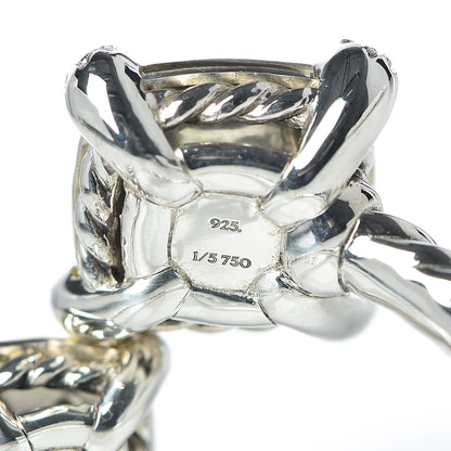 David Yurman Sterling Silver 18K Yellow Gold Diamond Chatelaine Bypass Ring 51 5.75 4 of 6