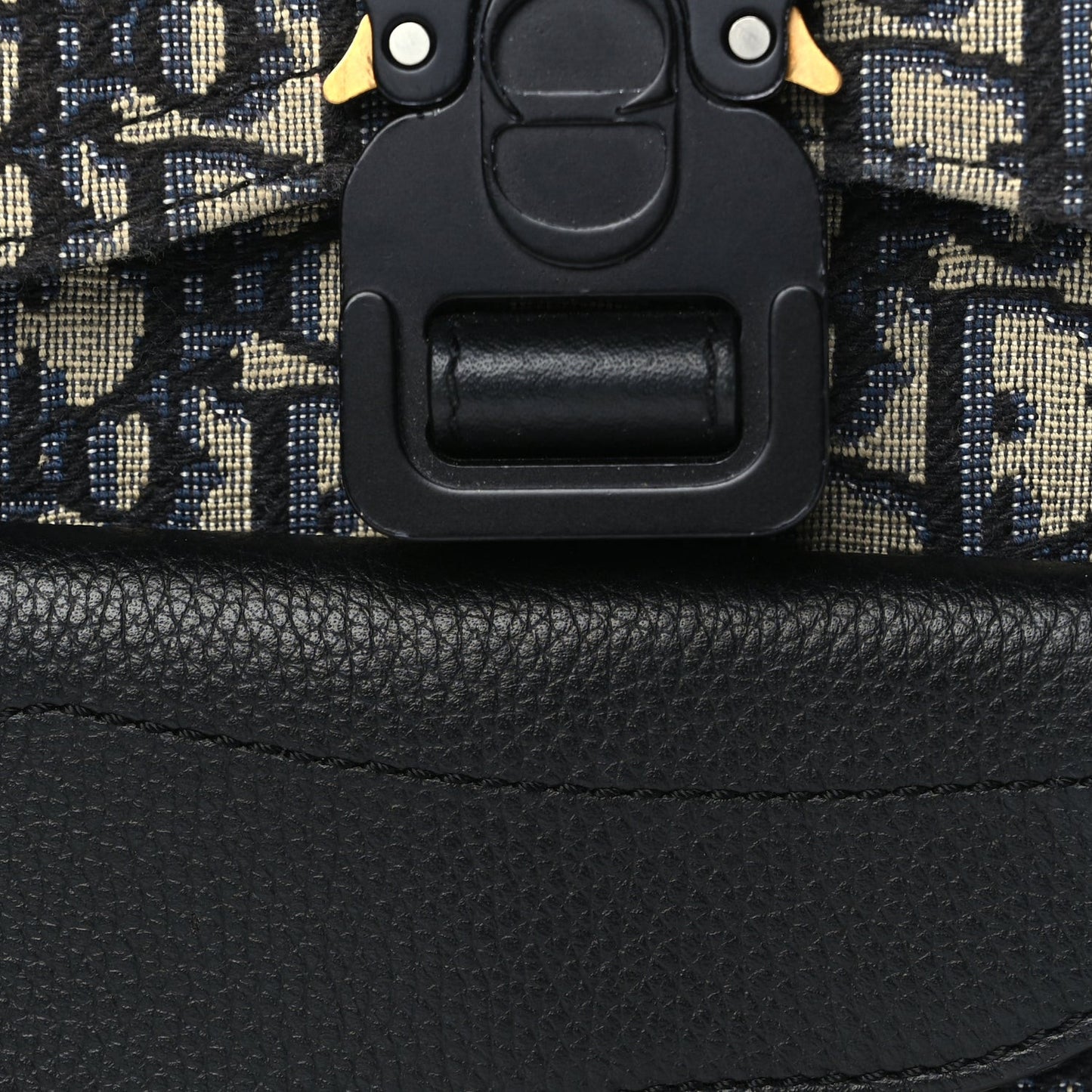 Grained Calfskin Oblique Mini Gallop Sling Bag Blue Black