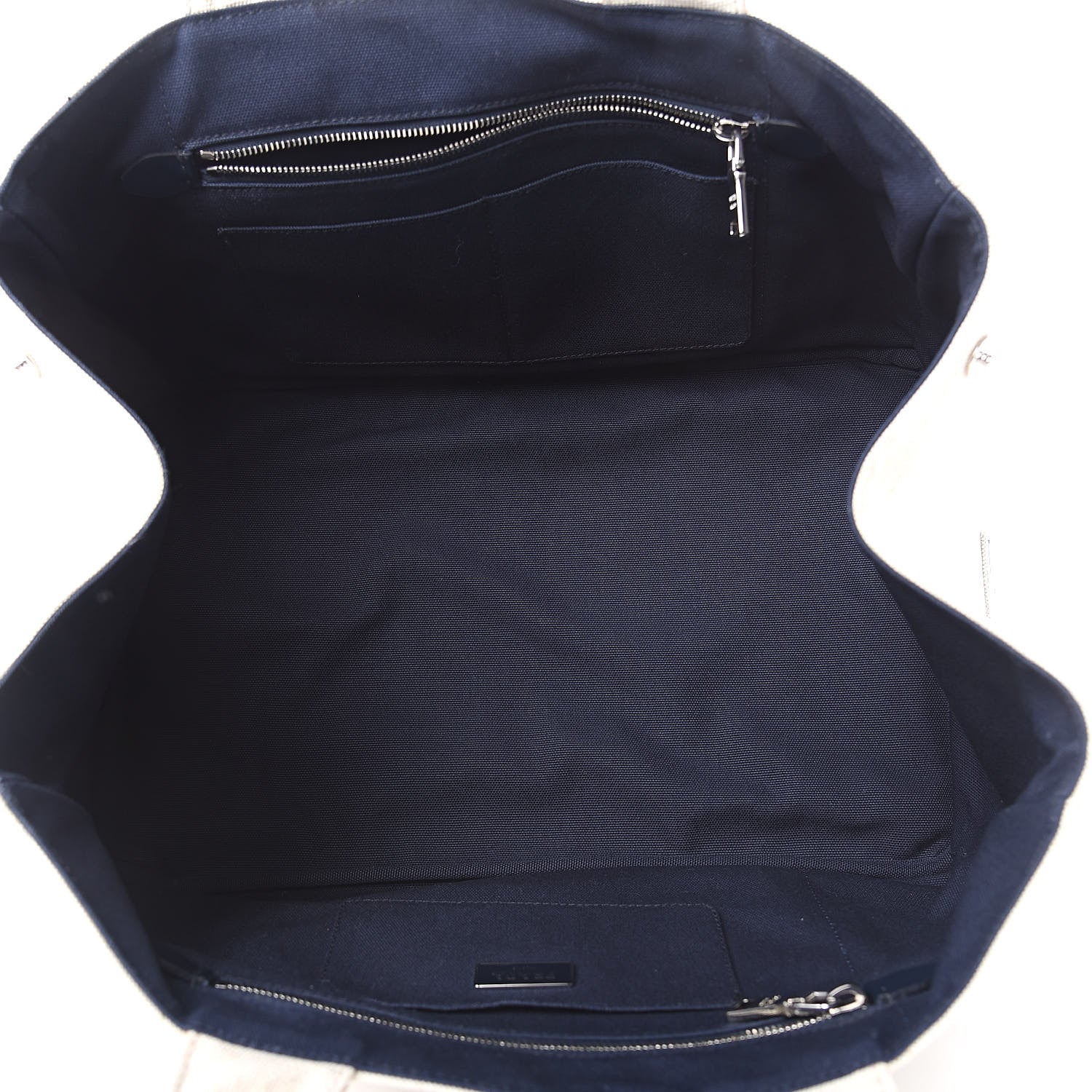 Prada Canvas Mistolino Canapa Tote Naturale Blue 5 of 16