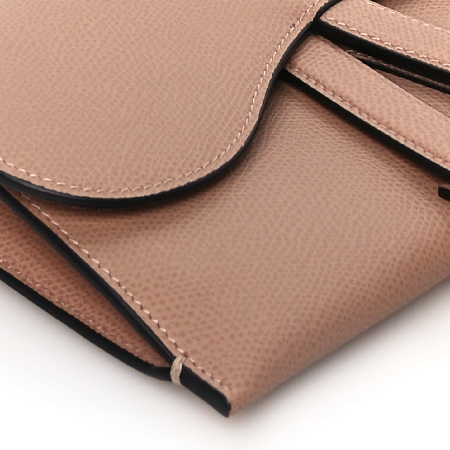 Grained Calfskin Saddle Clutch Fard