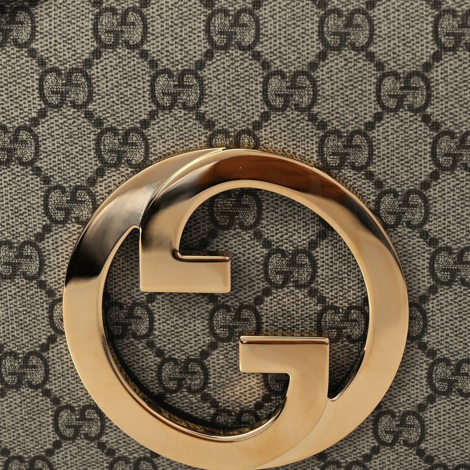Gucci GG Supreme Monogram Textured Dollar Calfskin Blondie Chain Shoulder Flap Bag Beige Ebony New Acero 6 of 8