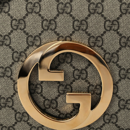 Gucci GG Supreme Monogram Textured Dollar Calfskin Blondie Chain Shoulder Flap Bag Beige Ebony New Acero 6 of 8