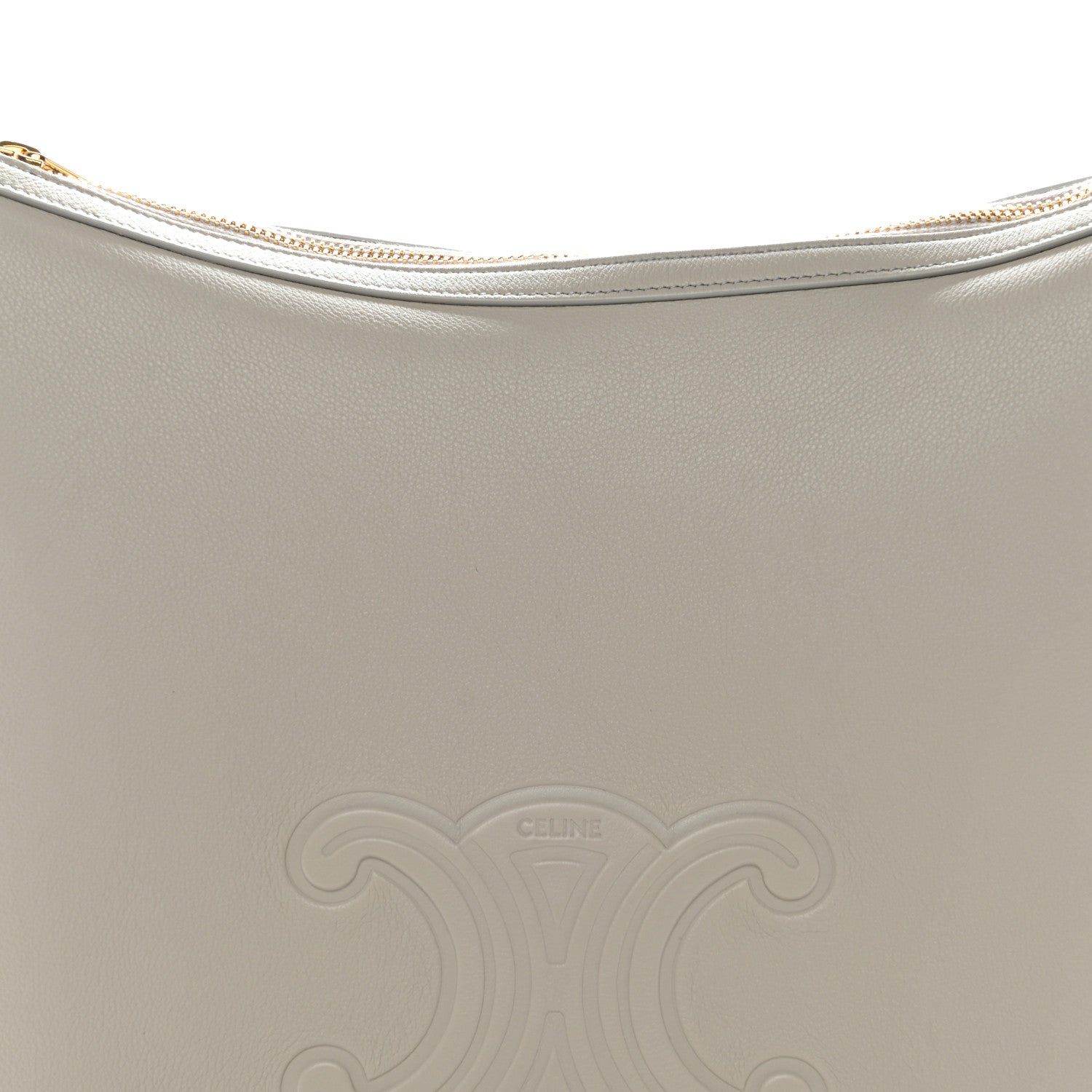 Celine Supple Calfskin Cuir Triomphe Heloise Shoulder Bag Light Stone 8 of 10