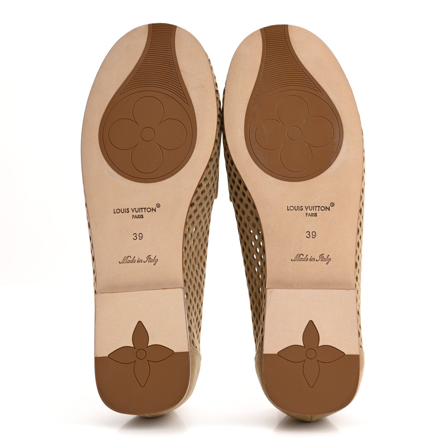 Louis Vuitton Suede Perforated Soho Flat Loafer 39 Beige 6 of 8