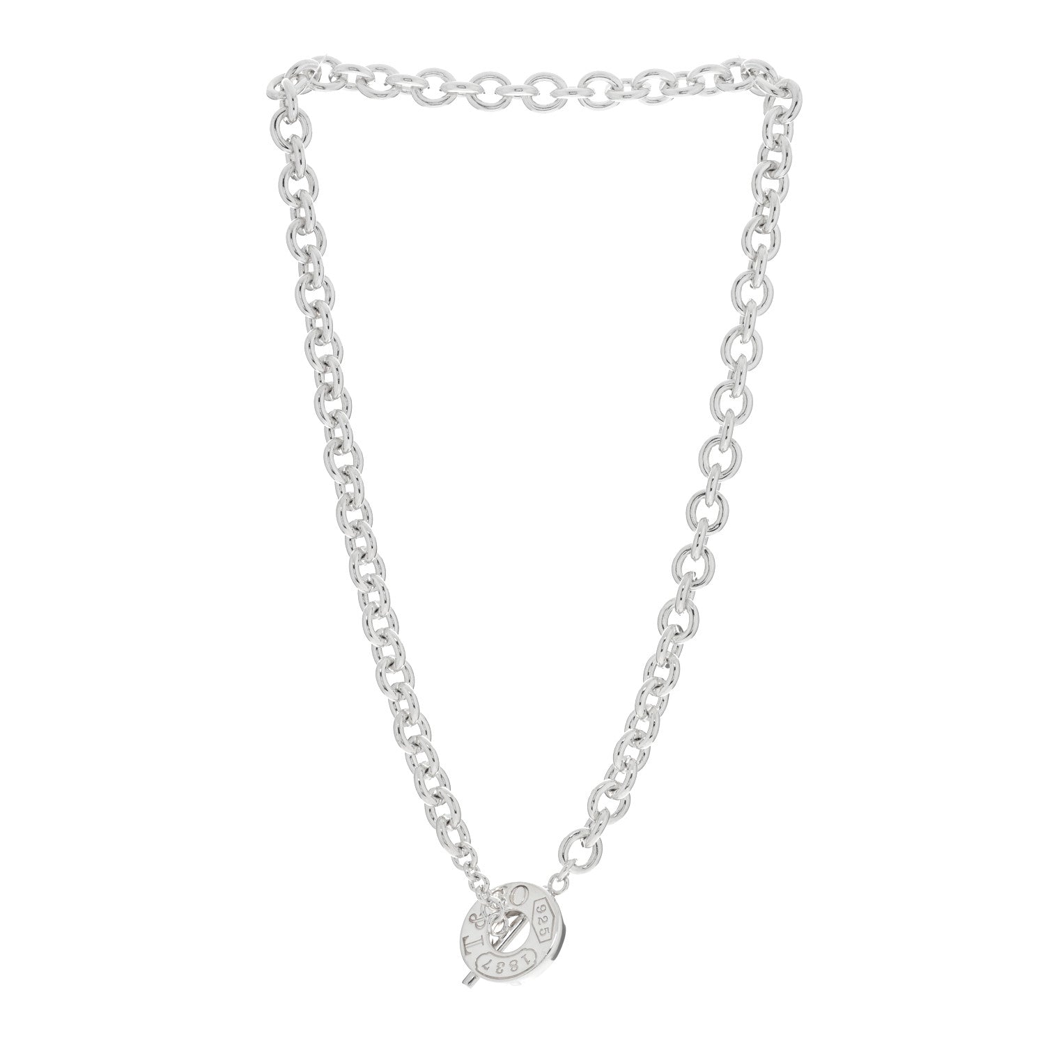 Tiffany Sterling Silver 1837 Toggle Necklace 4 of 8