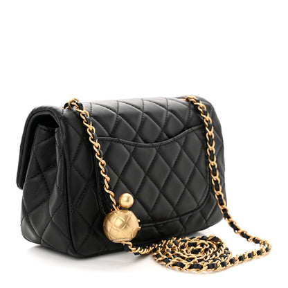 Chanel Lambskin Quilted Mini Rectangular Pearl Crush Flap Black 3 of 11